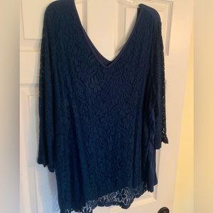 Lace tshirt, blue, 26/28